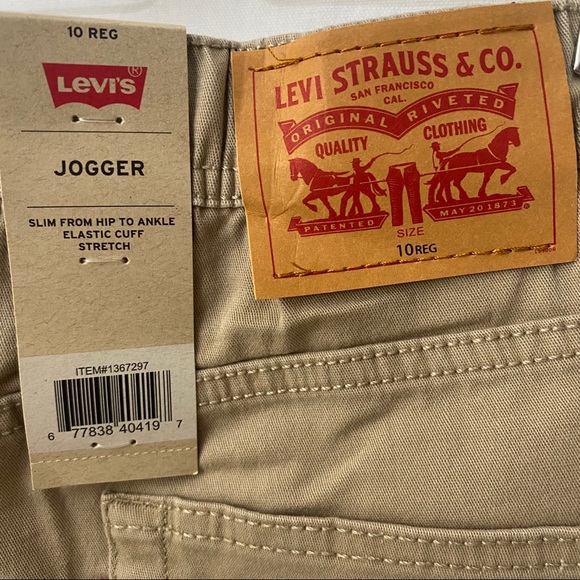 Levi’s boys slim khaki beige jogger pants,M,NWT - Picture 3 of 3